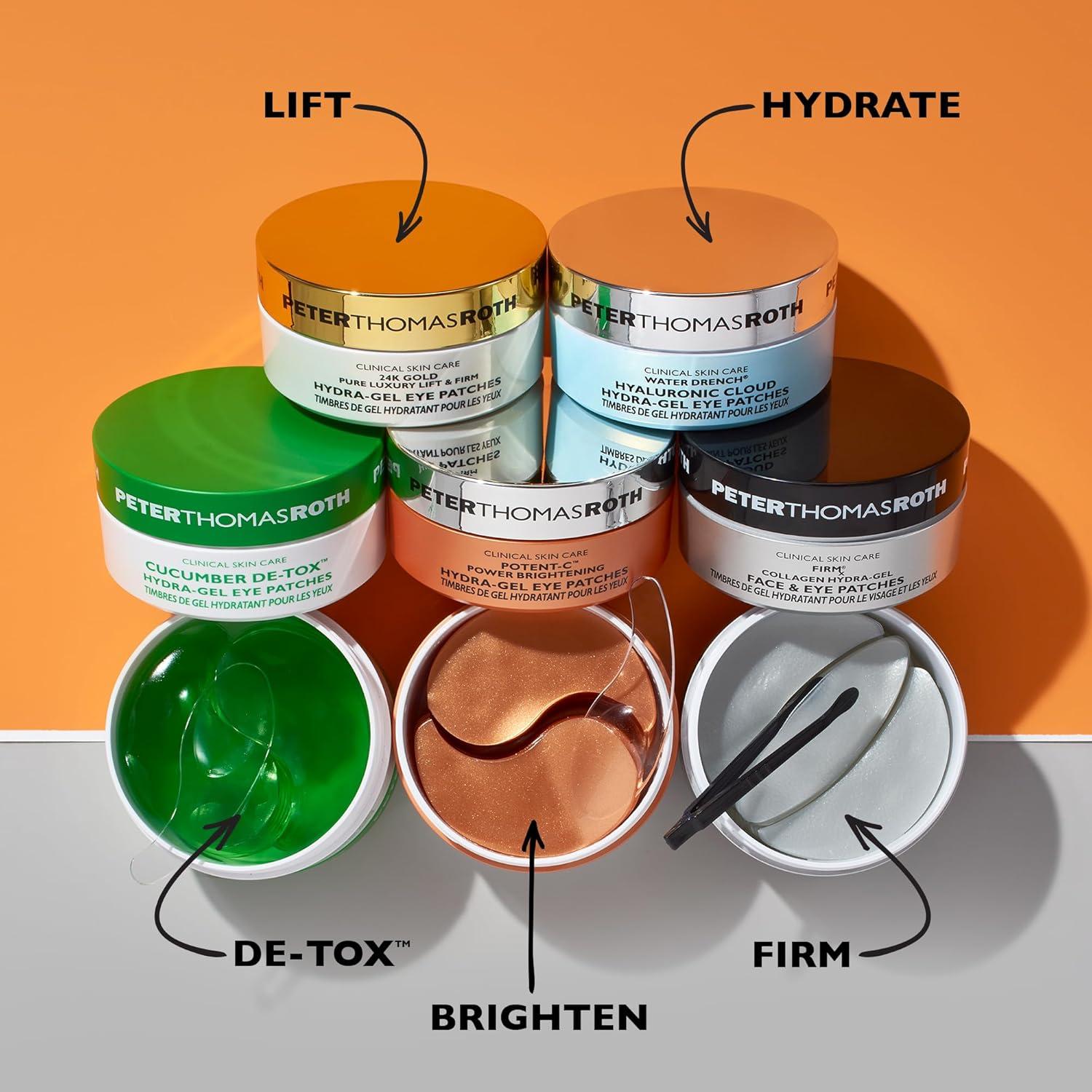 imagePeter Thomas Roth 24K Gold Pure Luxury Lift ampamp Firm HydraGel Eye Patches AntiAging UnderEye Patches Help Lift and Firm the Look of the Eye Area60 Count Pack of 1