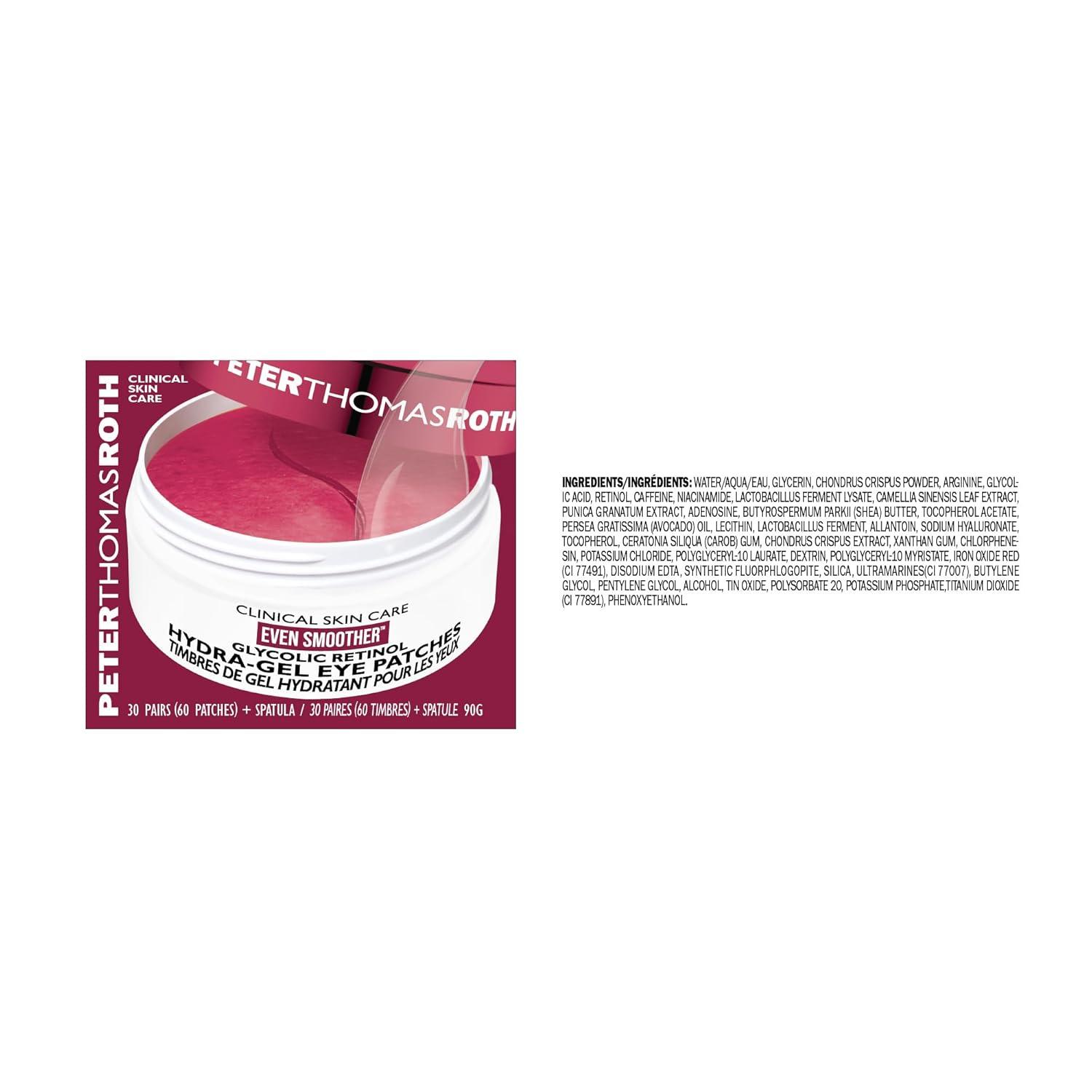 imagePeter Thomas Roth Even Smoother Glycolic Retinol HydraGel Eye Patches UnderEye Patches With Glycolic Acid and Retinol Treats Tiny Bumps Texture Fine Lines and Wrinkles Under the Eye Area