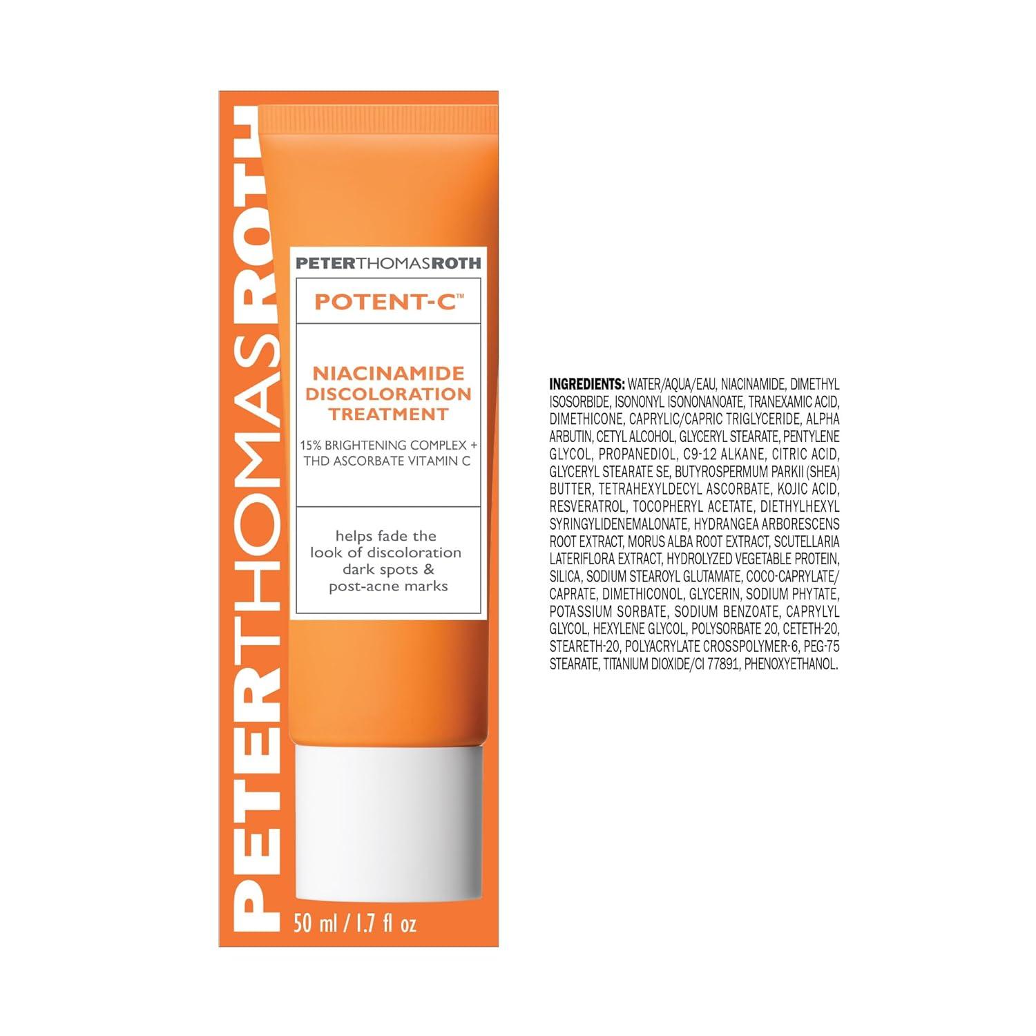 imagePeter Thomas Roth PotentC Niacinamide Discoloration Treatment for Discoloration Dark Spots and PostAcne Marks Intensive Brightening Treatment with Vitamin C and Niacinamide