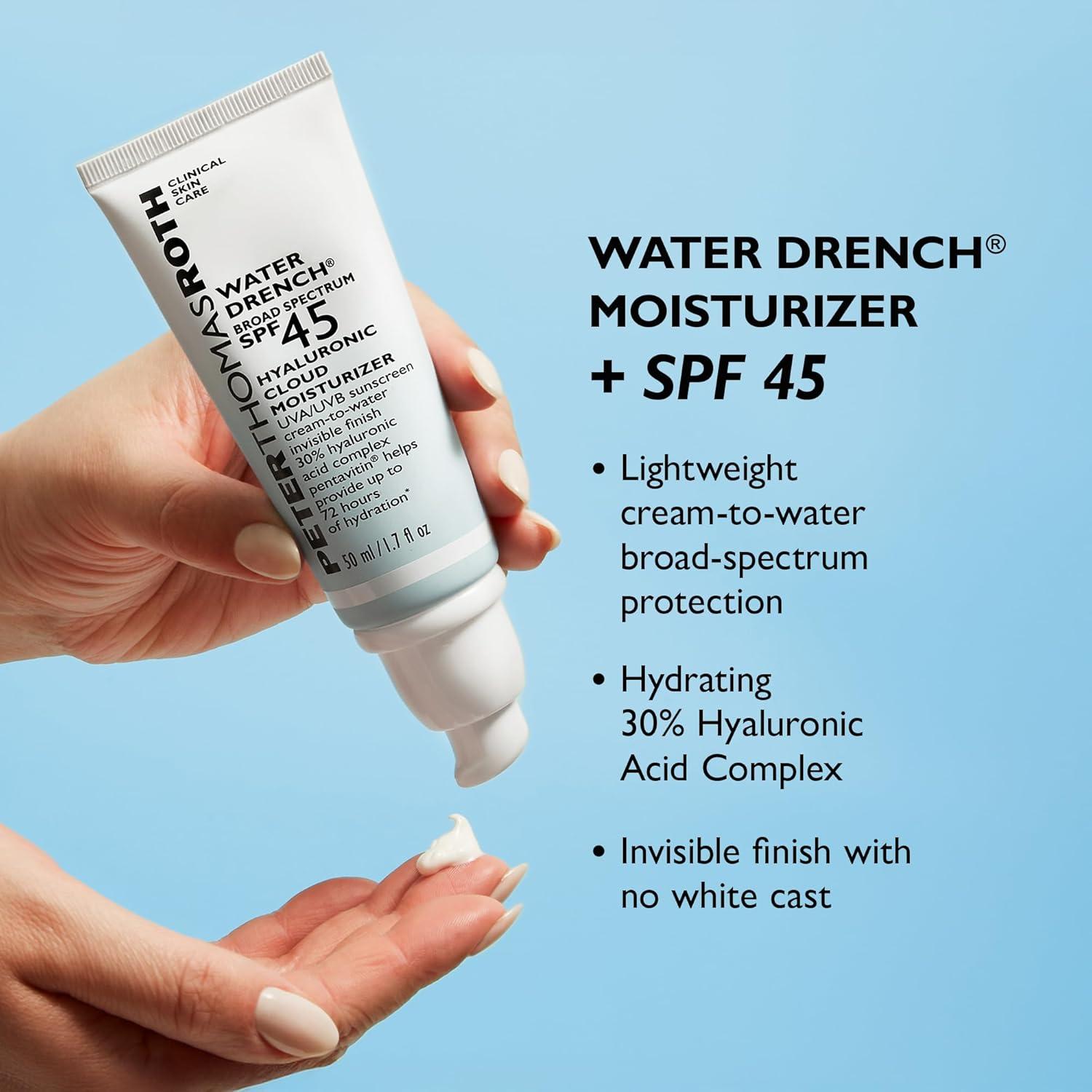 imagePeter Thomas Roth Water Drench Broad Spectrum SPF 45 Hyaluronic Cloud Moisturizer067 Fl Oz Pack of 1