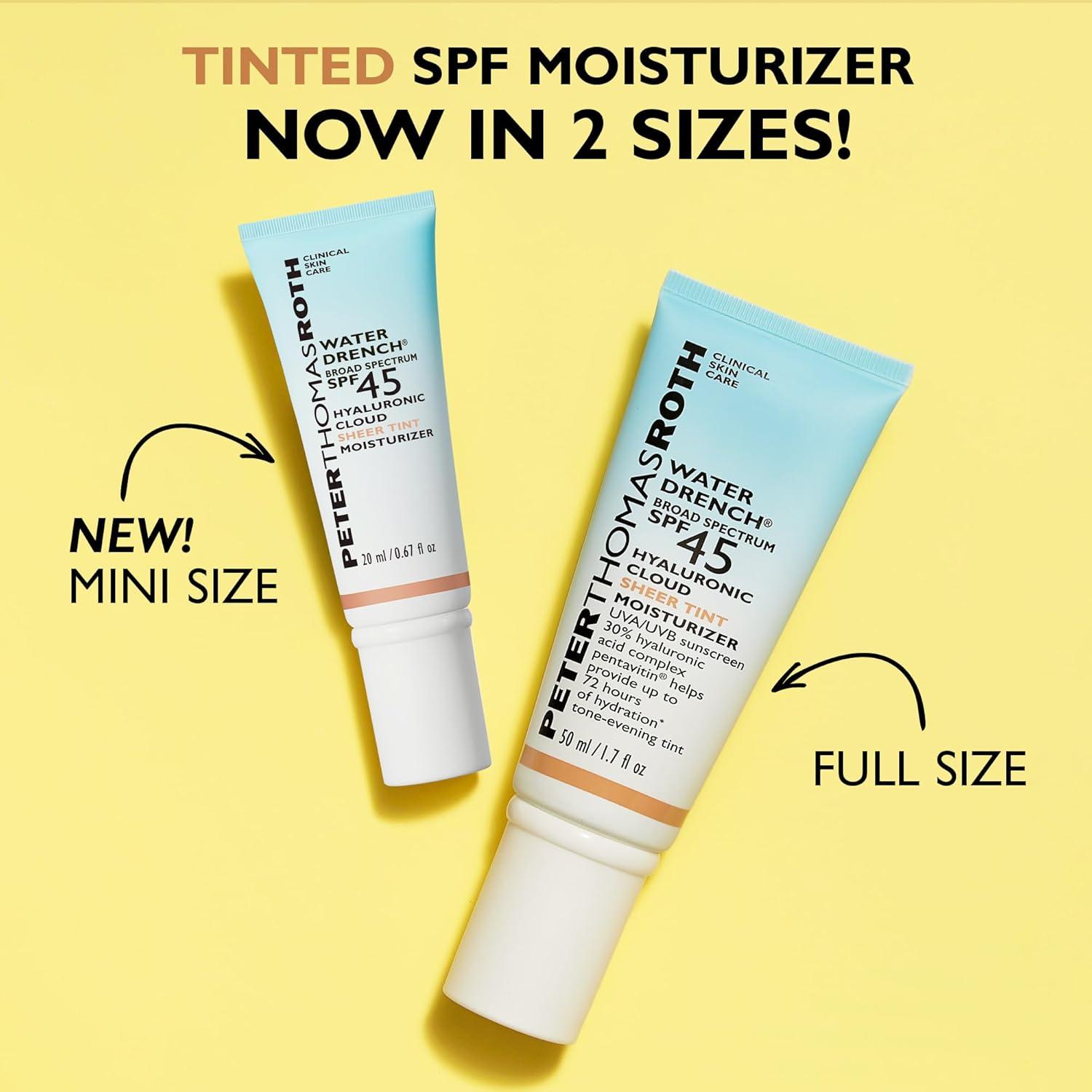 imagePeter Thomas Roth Water Drench Broad Spectrum SPF 45 Hyaluronic Cloud Sheer Tint Moisturizer067 Fl Oz Pack of 1