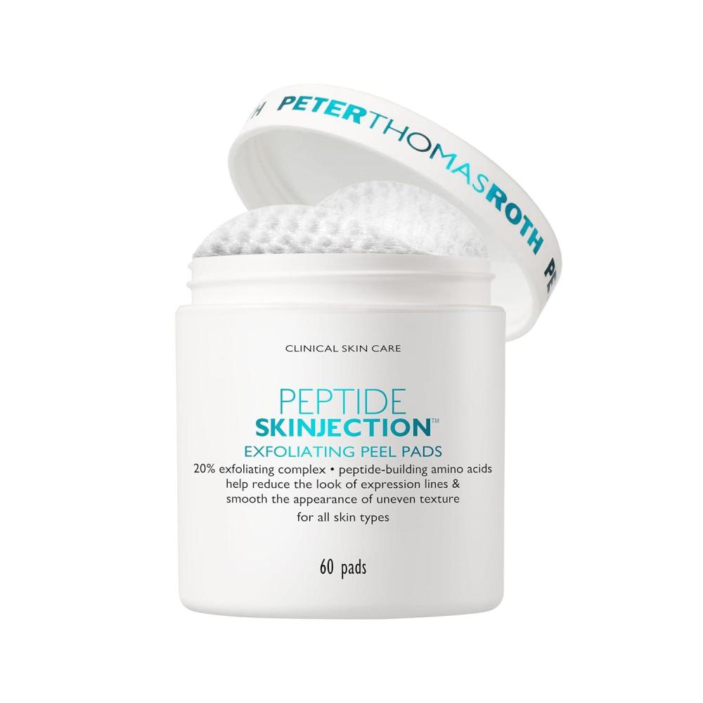 imagePeter Thomas Roth Peptide Skinjection Exfoliating Peel Pads For Smoothing Expression Lines ampamp Emerging Wrinkles FragranceFree AlcoholFree For All Skin Types