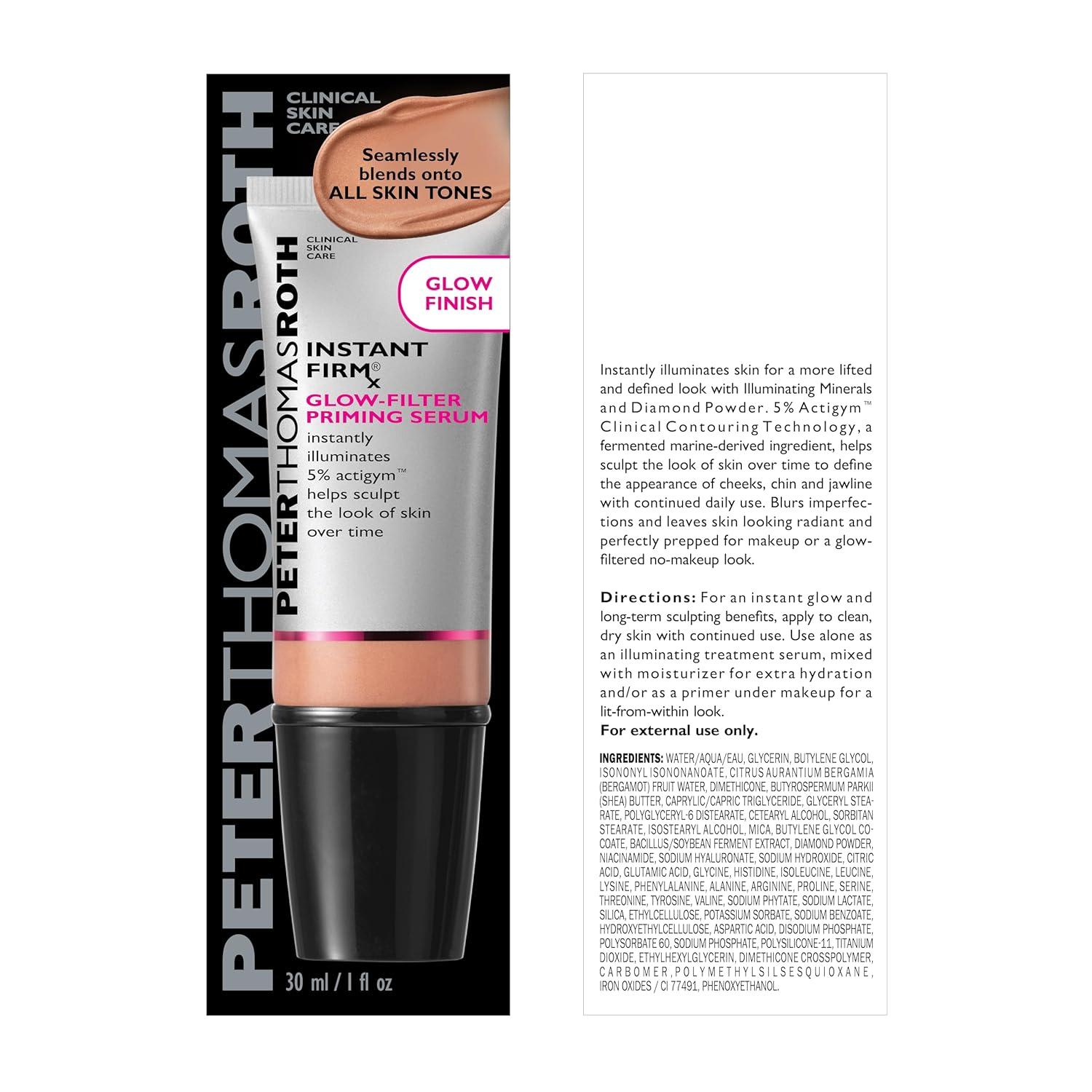 imagePeter Thomas Roth Instant FIRMx GlowFilter Priming Serum Illuminating and Firming Serum Helps Sculpt the Look of Skin Over Time Blends Onto All Skin Tones