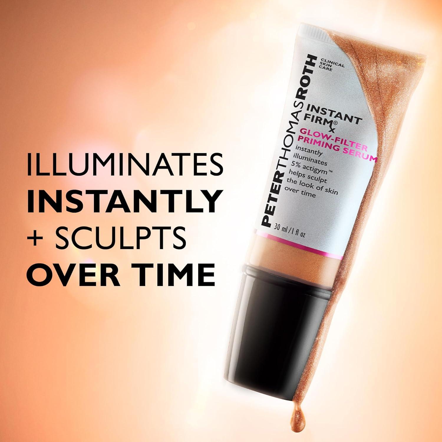 imagePeter Thomas Roth Instant FIRMx GlowFilter Priming Serum Illuminating and Firming Serum Helps Sculpt the Look of Skin Over Time Blends Onto All Skin Tones