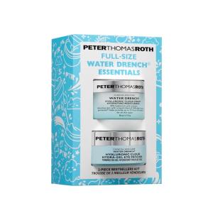 Peter Thomas Roth | Full-Size Water Drench® Essentials 2-Piece Face & Eye Kit | Hyaluronic Acid Skincare Set, Moisturizer and Eye Masks