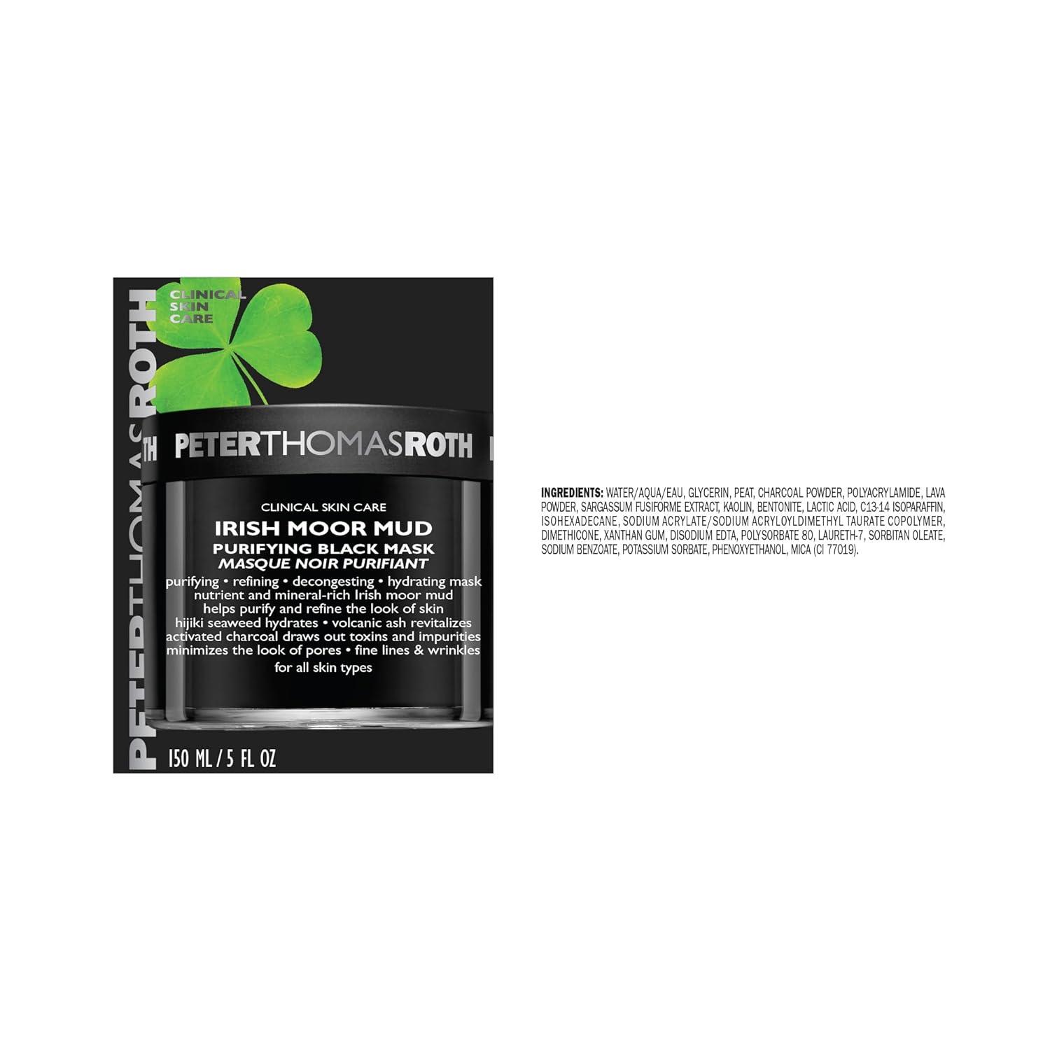 imagePeter Thomas Roth Irish Moor Mud Purifying Black Mask Decongesting Facial Mask Helps Reduce the Look of Pores Fine Lines and Wrinkles 5 Fl Oz Pack of 1