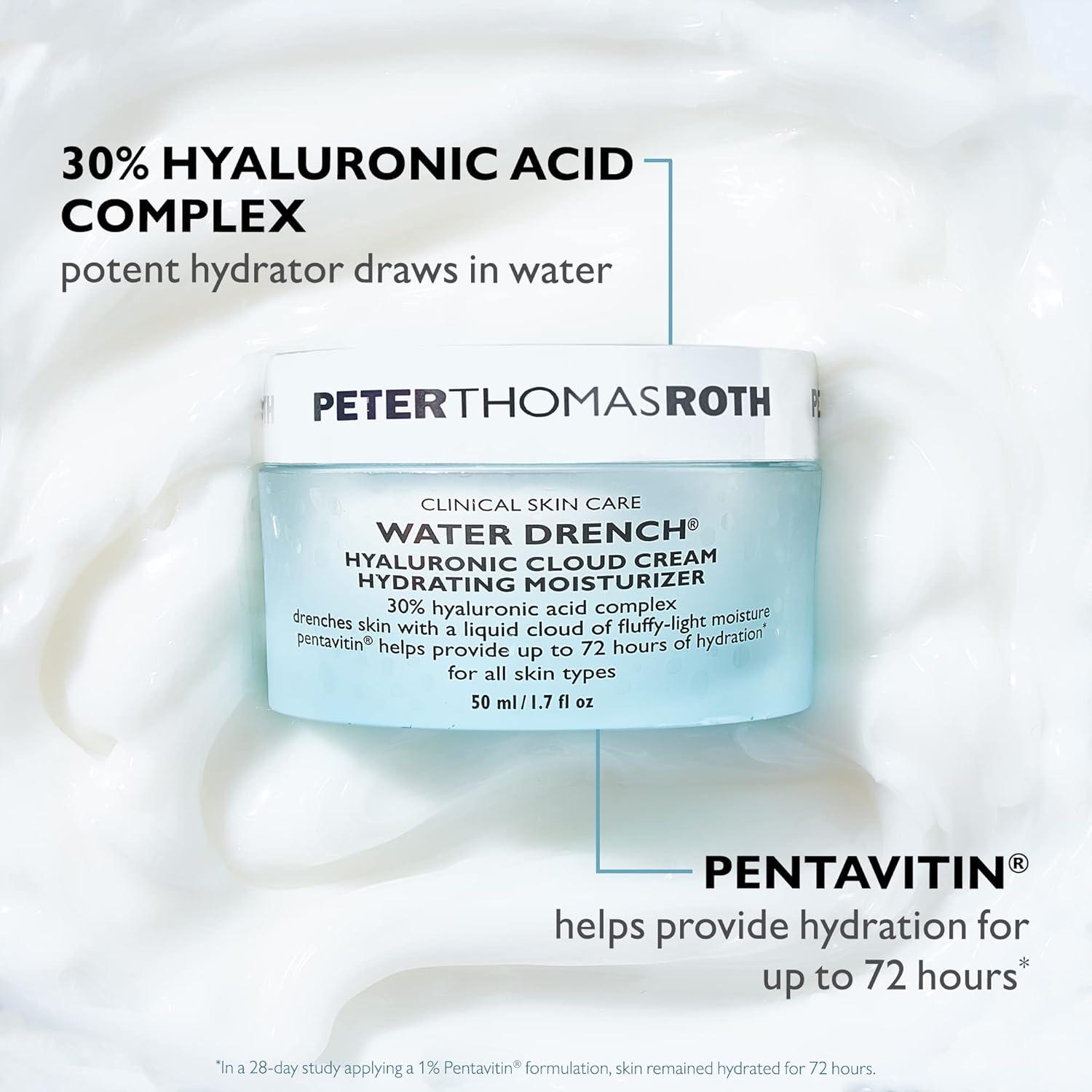 image:imagePeter Thomas Roth Water Drench Hyaluronic Cloud Cream Hydrating Moisturizer for Face Up to 72 Hours of Hydration for More YouthfulLooking Skin Fragrance Free169 Fl Oz Pack of 1