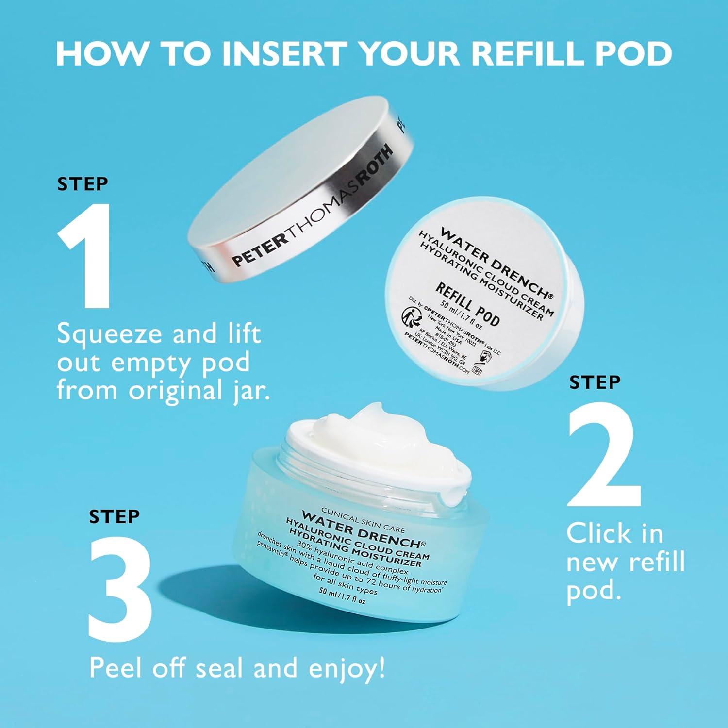 image:imagePeter Thomas Roth Water Drench Hyaluronic Cloud Cream Hydrating Moisturizer for Face Up to 72 Hours of Hydration for More YouthfulLooking Skin Fragrance Free169 Fl Oz Pack of 2