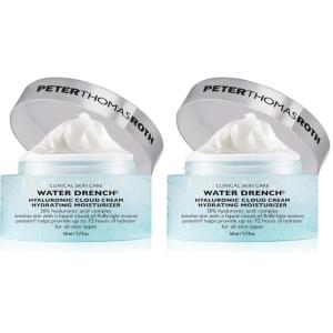 Peter Thomas Roth | Water Drench® Hyaluronic Cloud Cream | Hydrating Moisturizer for Face, Up to 72 Hours of Hydration for More Youthful-Looking Skin, Fragrance Free(1.69 Fl Oz (Pack of 2))
